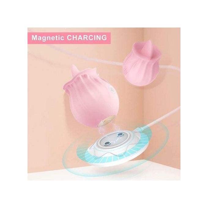 Sex Toy Vibromasseur à Lécher Vaginal En Forme De Rose, Jouet Sexuel Pour Femmes-5