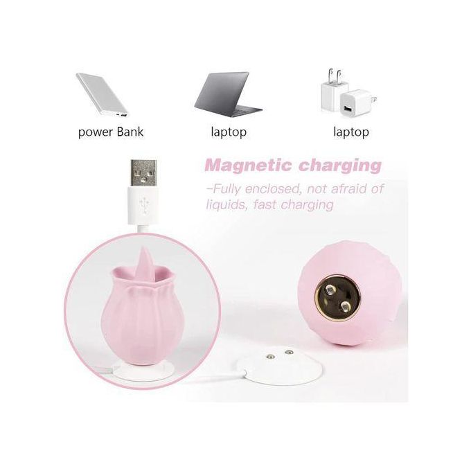 Sex Toy Vibromasseur à Lécher Vaginal En Forme De Rose, Jouet Sexuel Pour Femmes-7
