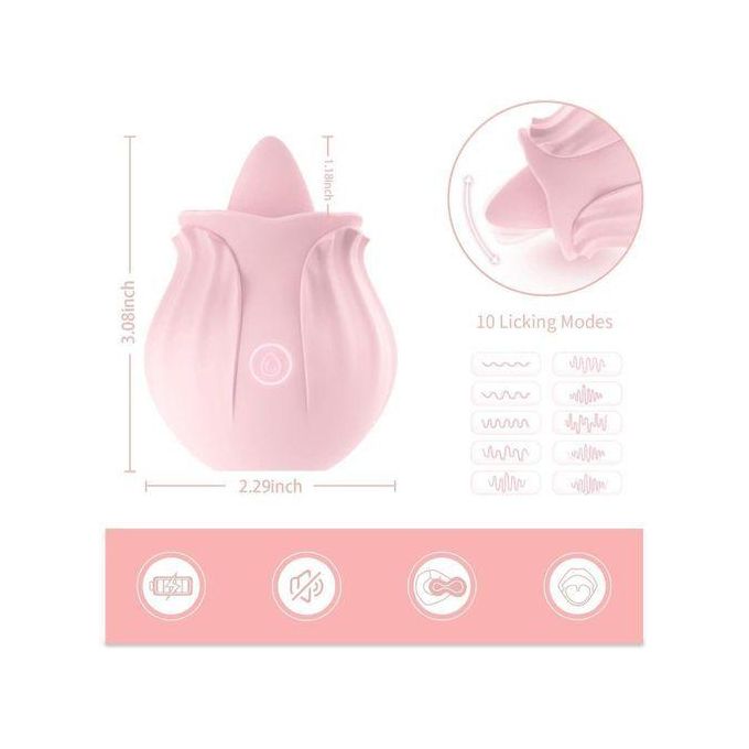 Sex Toy Vibromasseur à Lécher Vaginal En Forme De Rose, Jouet Sexuel Pour Femmes-8