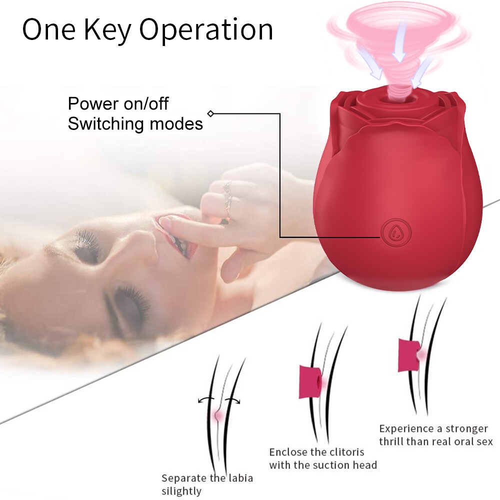 Sex Toy Vibromasseur à Succion Vaginale En Forme De Rose, Jouet Sexuel Féminin-8
