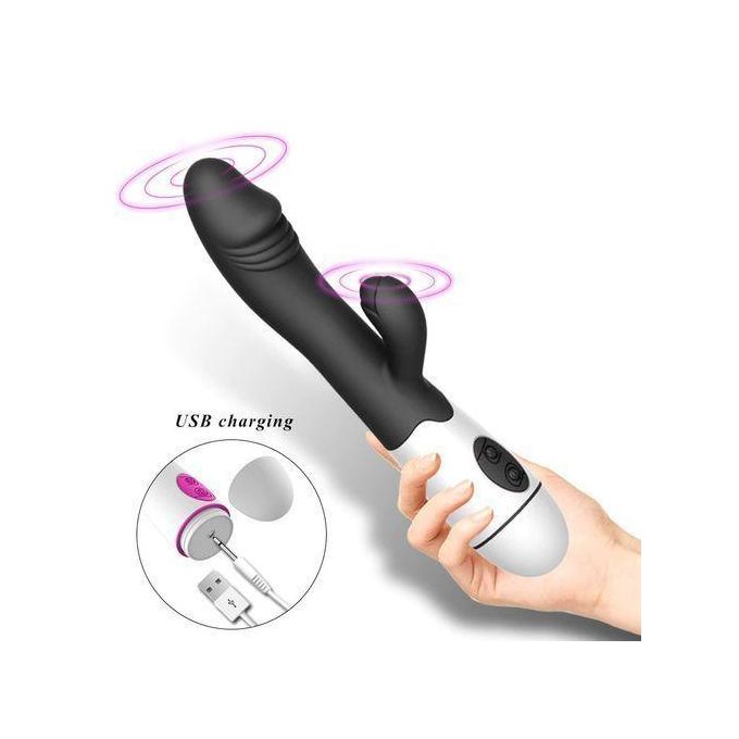 SEXTOYS SEXTOYS 30 Vitesses Vibromasseur En Silicone - Blanc / Noir-1