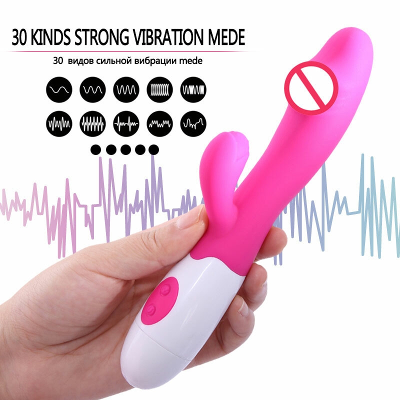 SEXTOYS SEXTOYS 30 Vitesses Vibromasseur En Silicone - Blanc / Noir-12