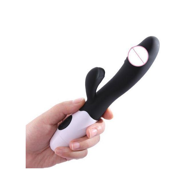 SEXTOYS SEXTOYS 30 Vitesses Vibromasseur En Silicone - Blanc / Noir-2