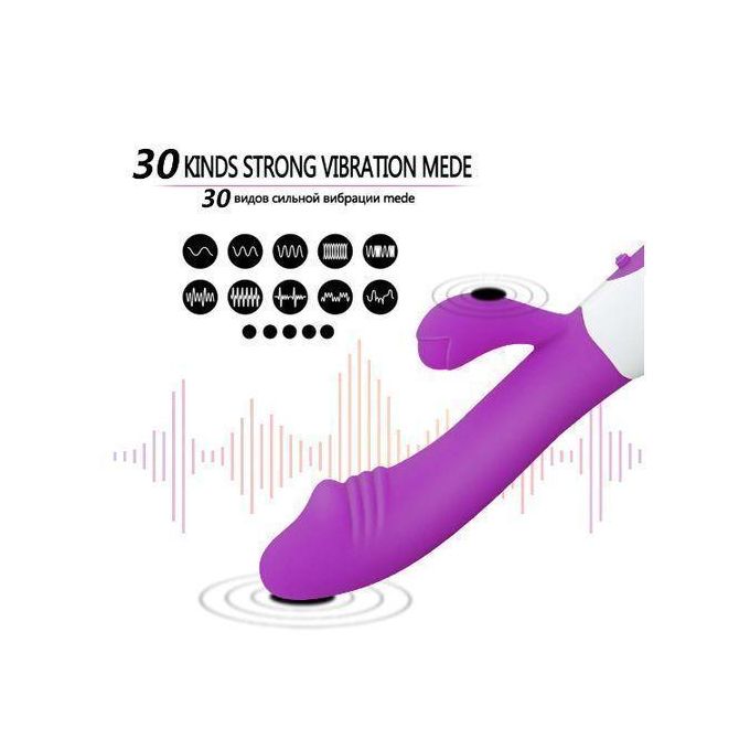 SEXTOYS SEXTOYS 30 Vitesses Vibromasseur En Silicone - Blanc / Noir-4