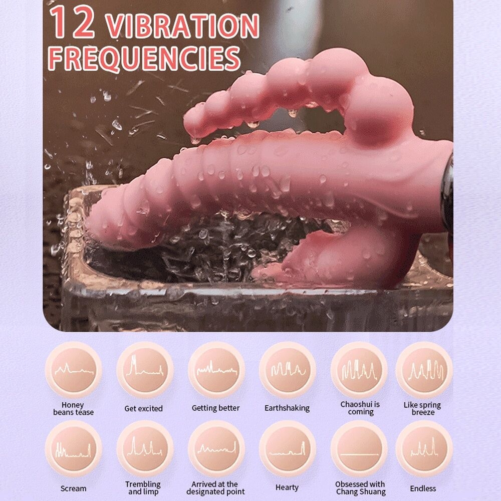 SEXTOYS Sextoys Vibromasseur 3 En 1 Pour Femmes, 12 Modes De Vibration, Gode, Stimulateur De Clitoris-11