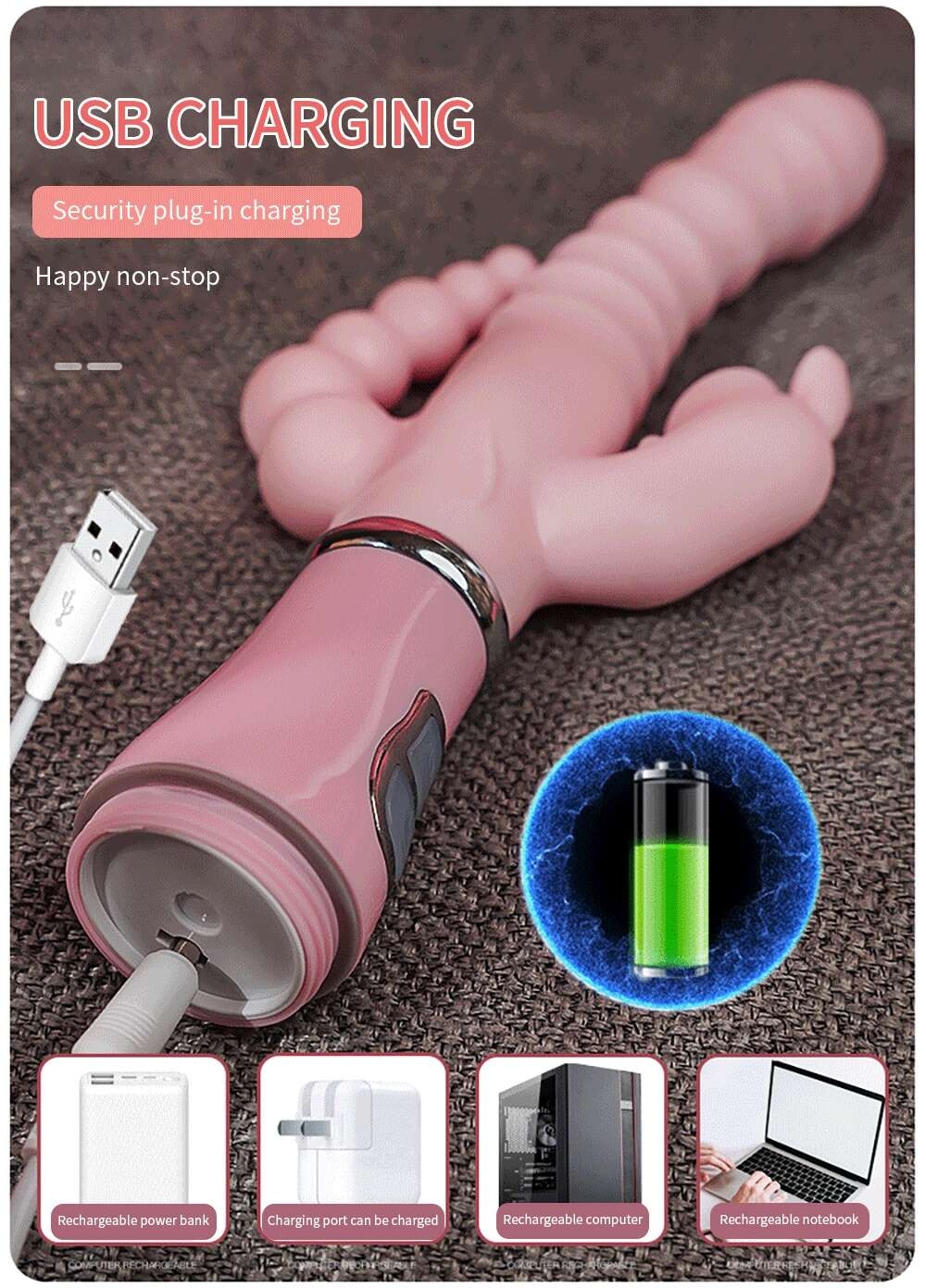 SEXTOYS Sextoys Vibromasseur 3 En 1 Pour Femmes, 12 Modes De Vibration, Gode, Stimulateur De Clitoris-14