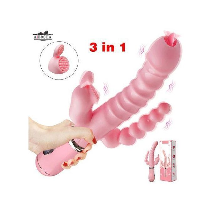 SEXTOYS Sextoys Vibromasseur 3 En 1 Pour Femmes, 12 Modes De Vibration, Gode, Stimulateur De Clitoris-3