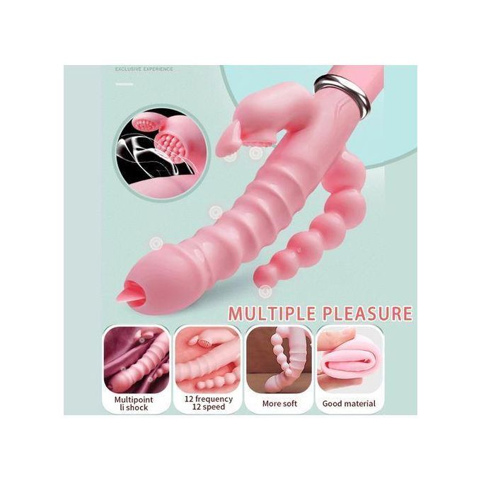 SEXTOYS Sextoys Vibromasseur 3 En 1 Pour Femmes, 12 Modes De Vibration, Gode, Stimulateur De Clitoris-4