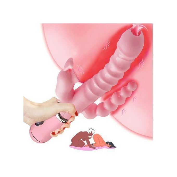 SEXTOYS Vibromasseur 3 En 1 Pour Femmes, 12 Modes De Vibration, Gode, Stimulateur De Clitoris-1