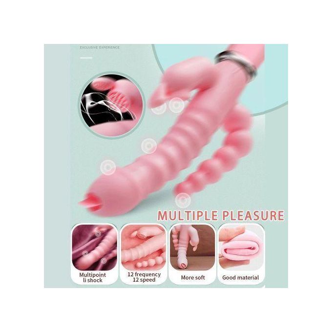 SEXTOYS Vibromasseur 3 En 1 Pour Femmes, 12 Modes De Vibration, Gode, Stimulateur De Clitoris-4
