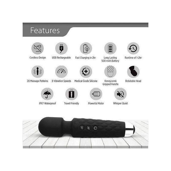 SEXTOYS Vibromasseur Massage Pour Femme Adulte Vibrateur D'oeuf Vibrant à 20 Vitesses--noir-6