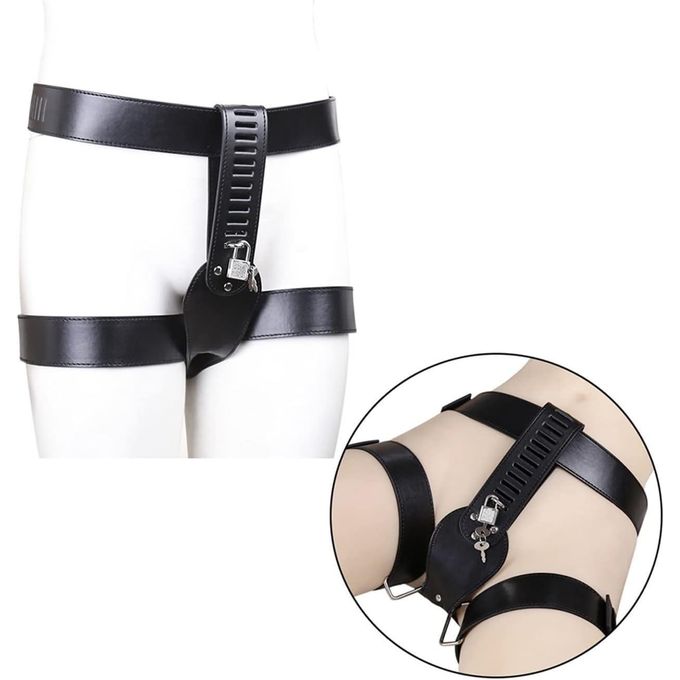 Sous-vêtements en cuir pour hommes, pantalons de chasteté en cuir s-exy-6