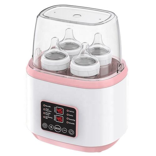 Stérilisateur de biberons Baby - Chauffe-biberon sans BPA - Stérilisateur pour bébés - Kit de voyage pour nouveau-né (4 biberons) - Stérilisation des biberons - Rose