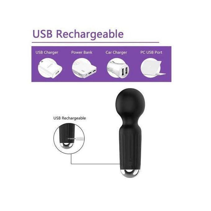 Stimulateur Clitoridien Point G Féminin Mini Vibromasseur 20 Vitesses Silicone Souple AV Vibrateur Adulte Sexy Jouet-noir-4
