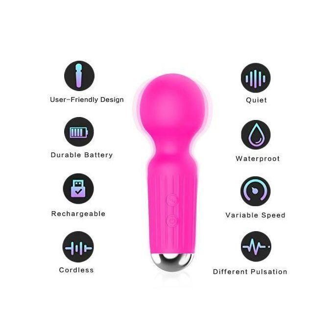Stimulateur Clitoridien Point G Féminin Mini Vibromasseur 20 Vitesses Silicone Souple AV Vibrateur Adulte Sexy Jouet-rose-4