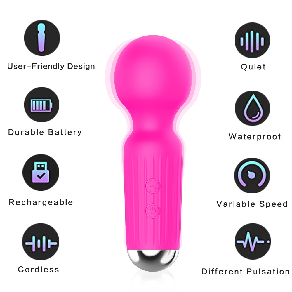 Stimulateur Clitoridien Point G Féminin Mini Vibromasseur 20 Vitesses Silicone Souple AV Vibrateur Adulte Sexy Jouet-rose-7