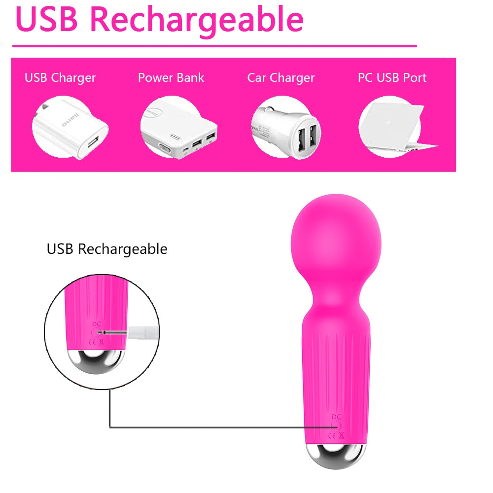 Stimulateur Clitoridien Point G Féminin Mini Vibromasseur 20 Vitesses Silicone Souple AV Vibrateur Adulte Sexy Jouet-rose-9