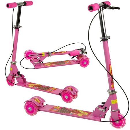 Trottinette à trois roues pour enfants, bleu, roues LED, frein à main (Copie) (Copie)-1