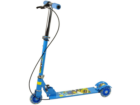 Trottinette à trois roues pour enfants, bleu, roues LED, frein à main (Copie) (Copie)