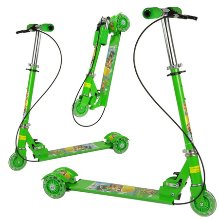 Trottinette à trois roues pour enfants, rose, roues LED, frein à main (Copie)-1