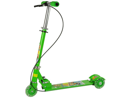 Trottinette à trois roues pour enfants, verte, roues LED, frein à main (Copie)