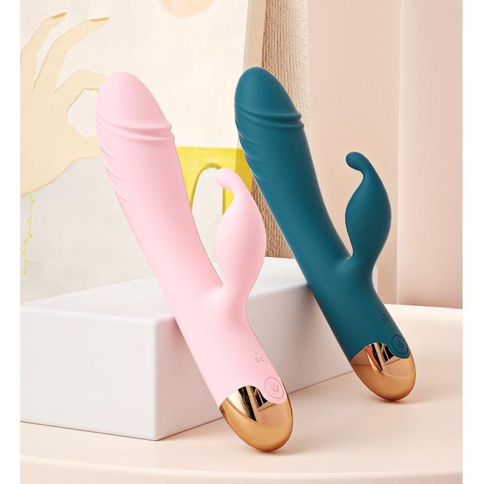 Vibromasseur à rotation 360°, double stimulation interne et externe, design réaliste, 10 modes, recharge USB. Jouet sexuel avec un bijou offert en cadeau gratuit.-8