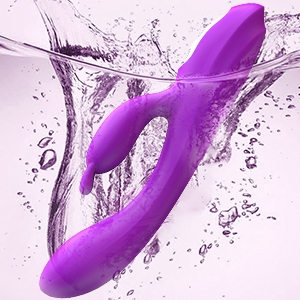 Vibromasseur lapin pour point G avec fonction chauffante et oreilles de lapin pour la stimulation du point G du clitoris, gode étanche avec  vibrations puissantes, stimulateur à double moteur pour femmes ou couples (violet)-10