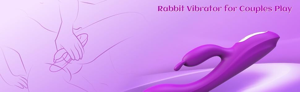 Vibromasseur lapin pour point G avec fonction chauffante et oreilles de lapin pour la stimulation du point G du clitoris, gode étanche avec  vibrations puissantes, stimulateur à double moteur pour femmes ou couples (violet)-12