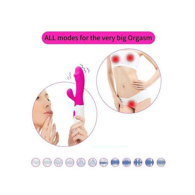 Vibromasseur lapin rechargeable multi-vibr ations-4