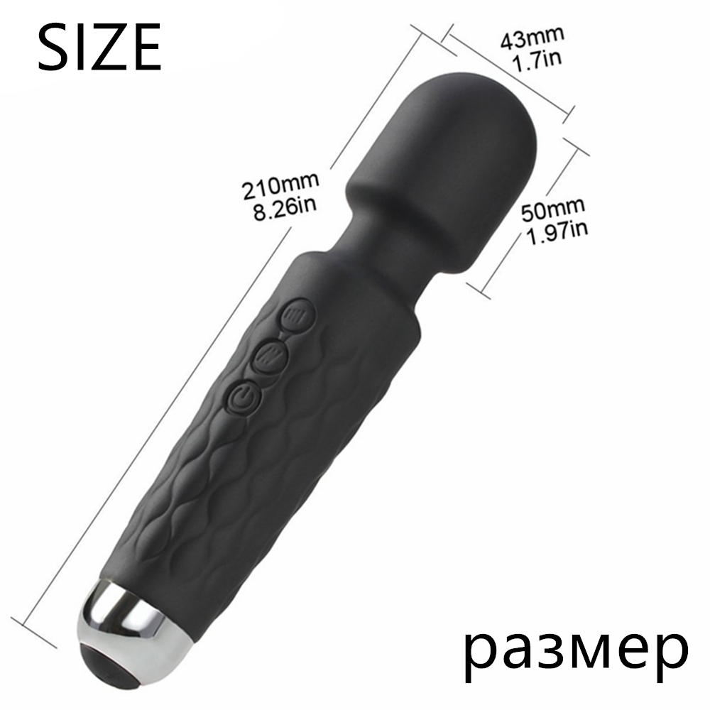 Vibromasseur Magic Wand à vitesse réglable – Stimulateur du point G et du clitoris – Noir-13