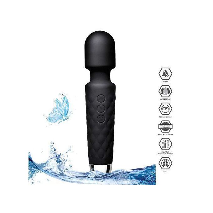 Vibromasseur Magic Wand à vitesse réglable – Stimulateur du point G et du clitoris – Noir-4