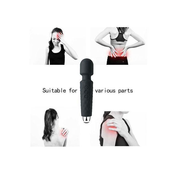 Vibromasseur Magic Wand à vitesse réglable – Stimulateur du point G et du clitoris – Noir-6