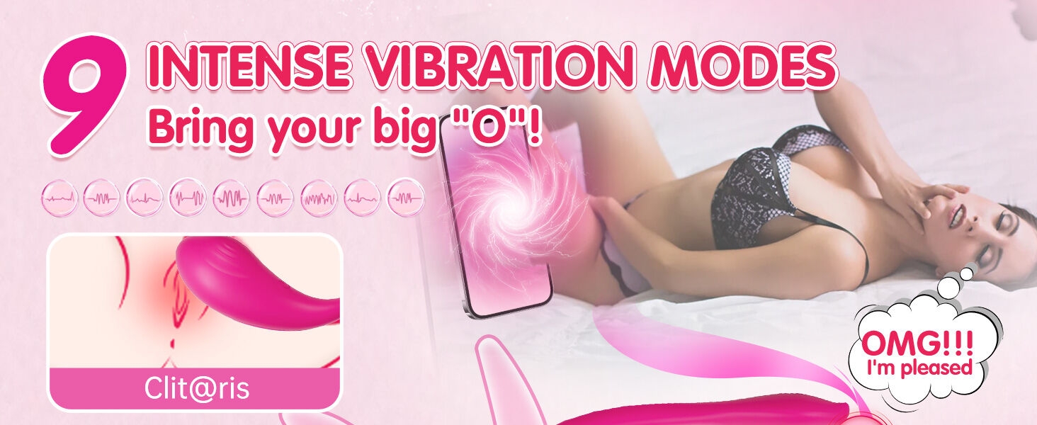 Vibromasseur portable pour femme - Jouet pour adultes avec application Bluetooth longue portée, contrôle à distance, stimulation du point G, plus de 9 modes de vibration, mini vibromasseur culotte, plug anal, jouet sexuel pour femmes et couples-9