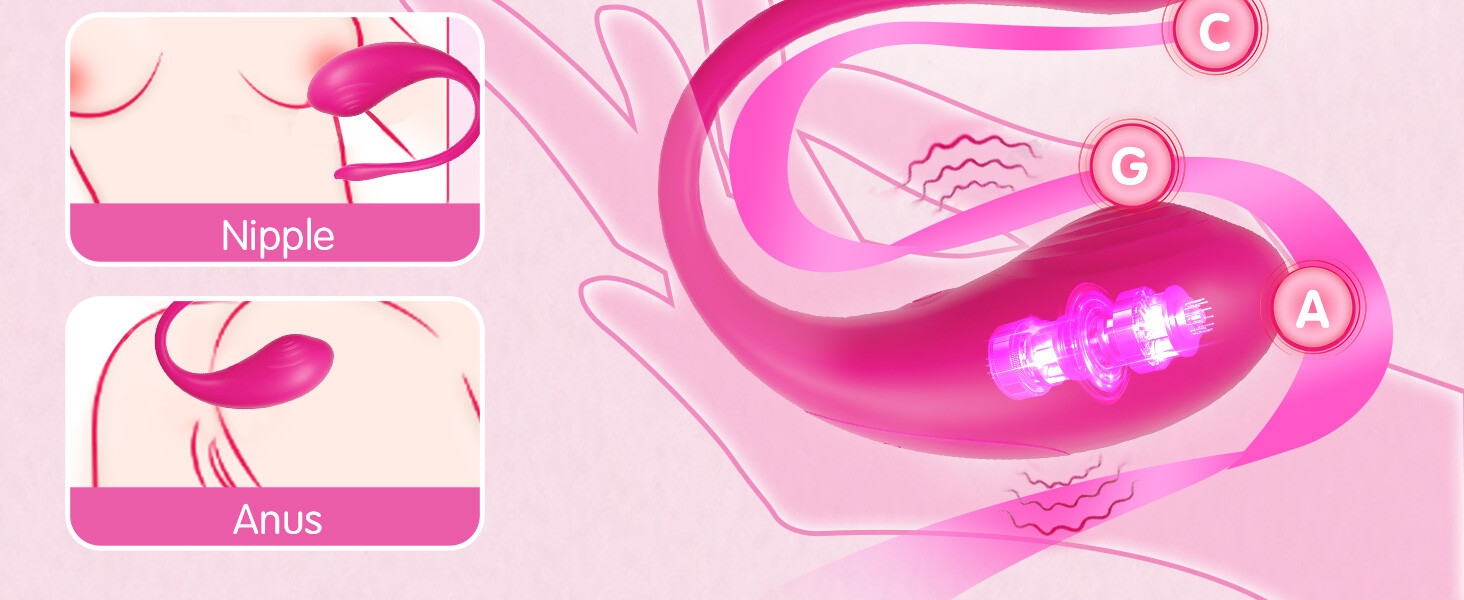 Vibromasseur portable pour femme - Jouet pour adultes avec application Bluetooth longue portée, contrôle à distance, stimulation du point G, plus de 9 modes de vibration, mini vibromasseur culotte, plug anal, jouet sexuel pour femmes et couples-10