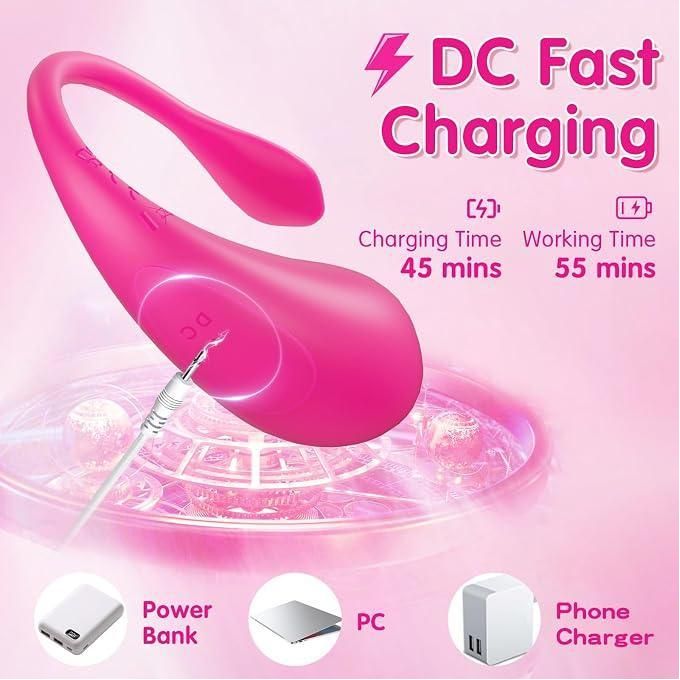 Vibromasseur portable pour femme - Jouet pour adultes avec application Bluetooth longue portée, contrôle à distance, stimulation du point G, plus de 9 modes de vibration, mini vibromasseur culotte, plug anal, jouet sexuel pour femmes et couples-6