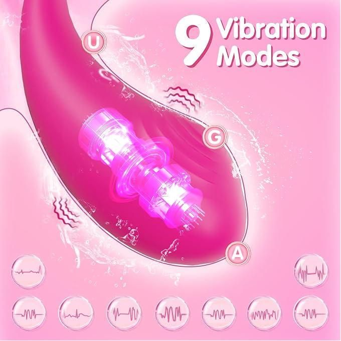 Vibromasseur portable pour femme - Jouet pour adultes avec application Bluetooth longue portée, contrôle à distance, stimulation du point G, plus de 9 modes de vibration, mini vibromasseur culotte, plug anal, jouet sexuel pour femmes et couples-2