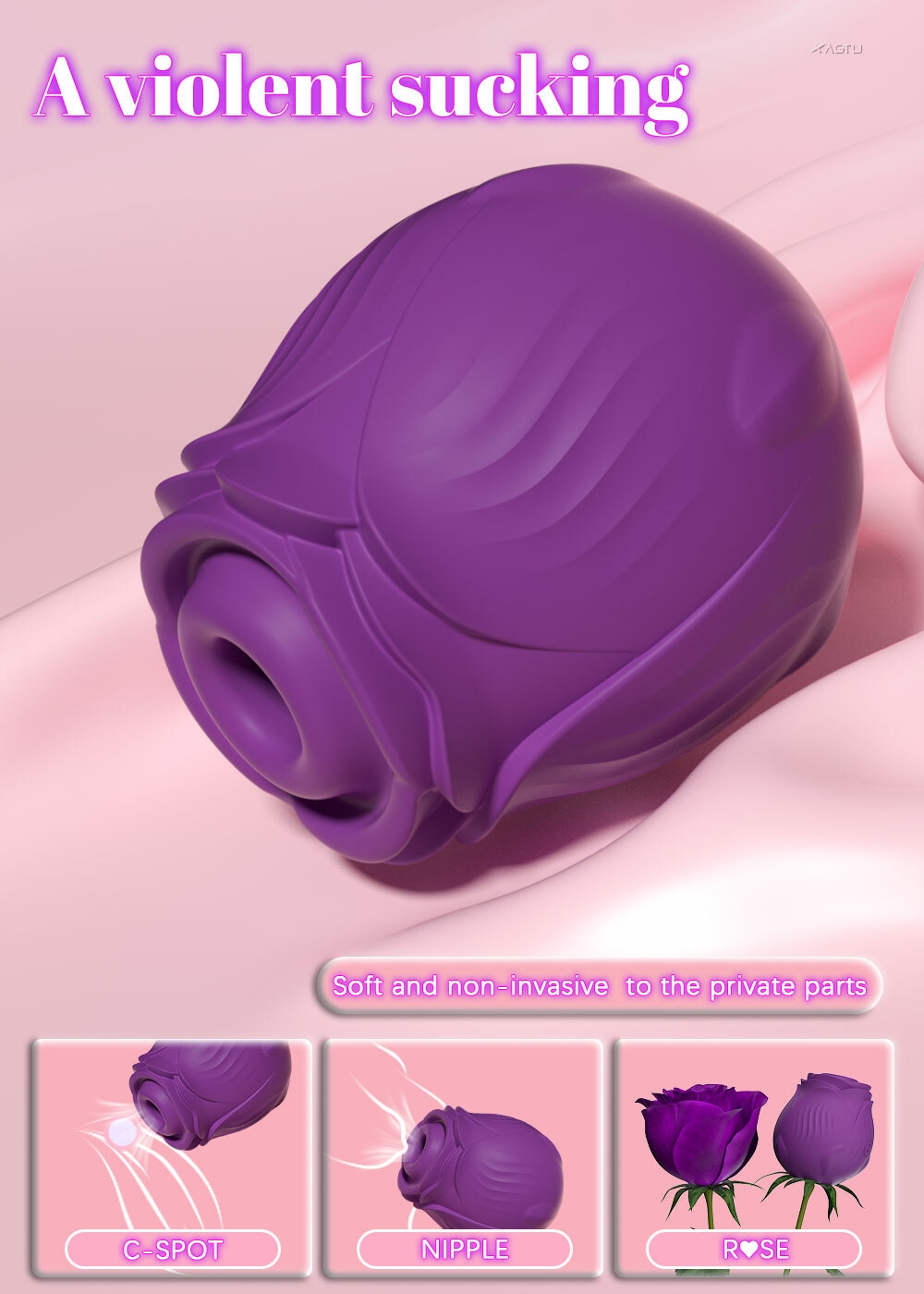 Vibromasseur Pour Femmes - Rose-3