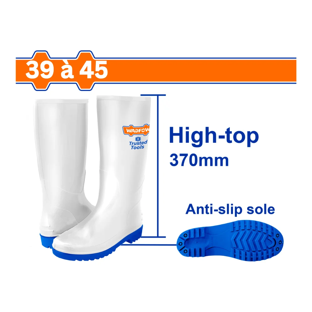 WADFOW Botte PVC blanc – 39 à 45-1
