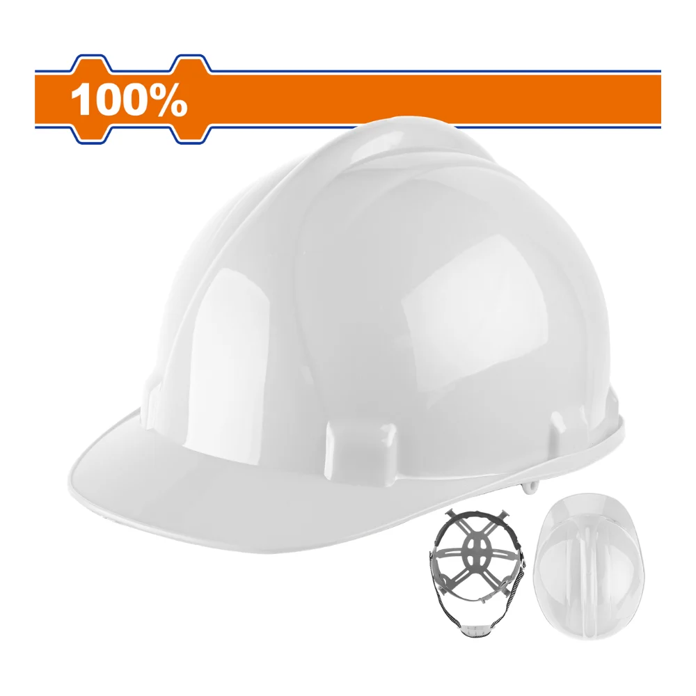WADFOW Casque de sécurité blanc en PE 320g avec jugulaire