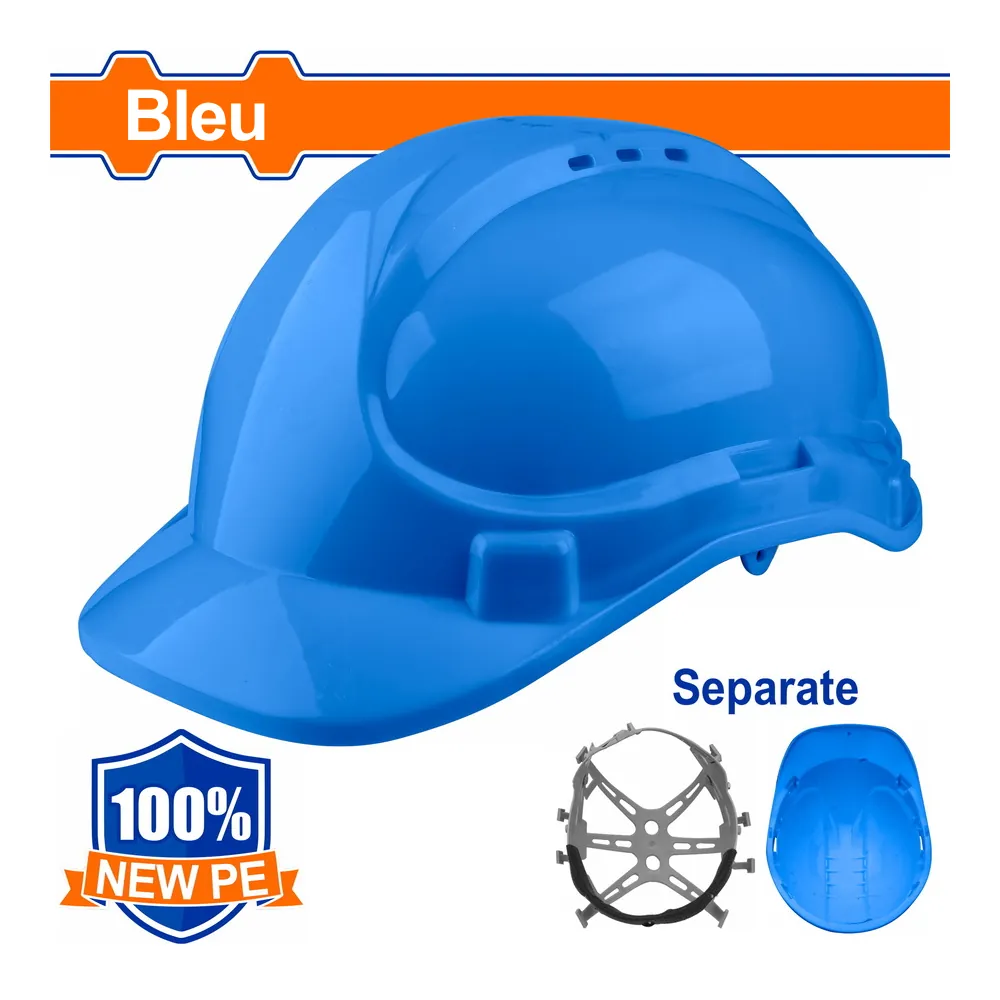 WADFOW Casque de sécurité blanc en PE 320g avec jugulaire