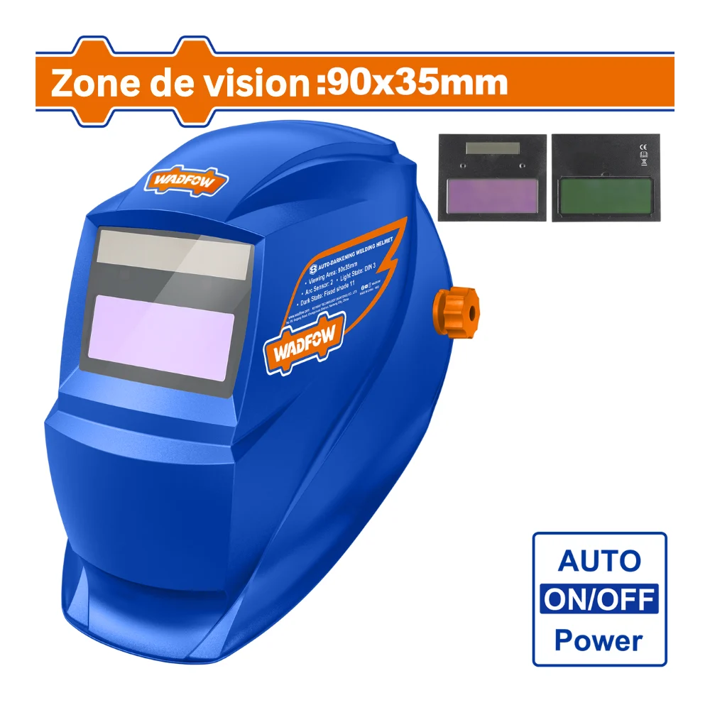 WADFOW Casque de soudage auto-obscurcissant 90 x 35 mm