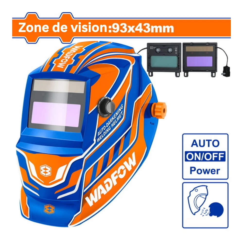 WADFOW Casque de soudage auto-obscurcissant 93 x 43 mm