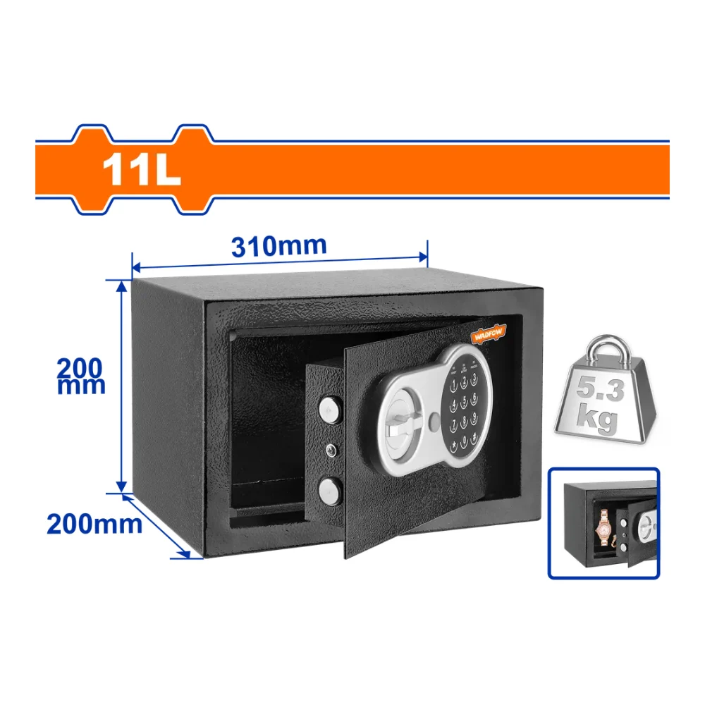 WADFOW Coffre-fort électronique 11L – 5,3 kg (20×31×20 cm)