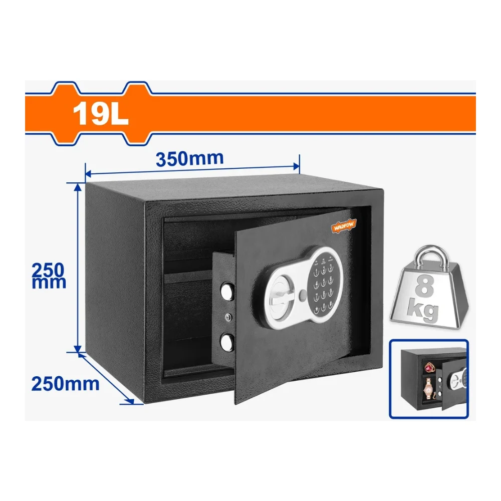 WADFOW Coffre-fort électronique 19L – 8 kg (25×35×25 cm)