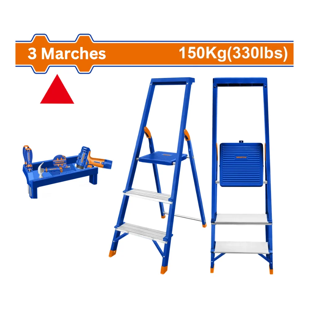 WADFOW Escabeau aluminium 3 marches