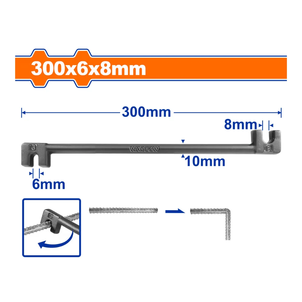 WADFOW Griffe ferrailleur 300 x 6 x 8 mm