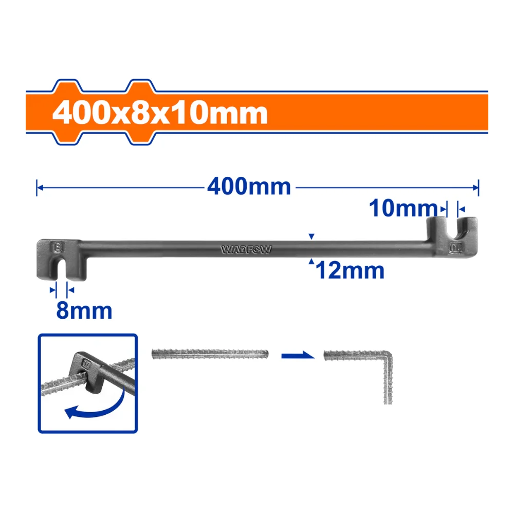 WADFOW Griffe ferrailleur 400 x 8 x 10 mm