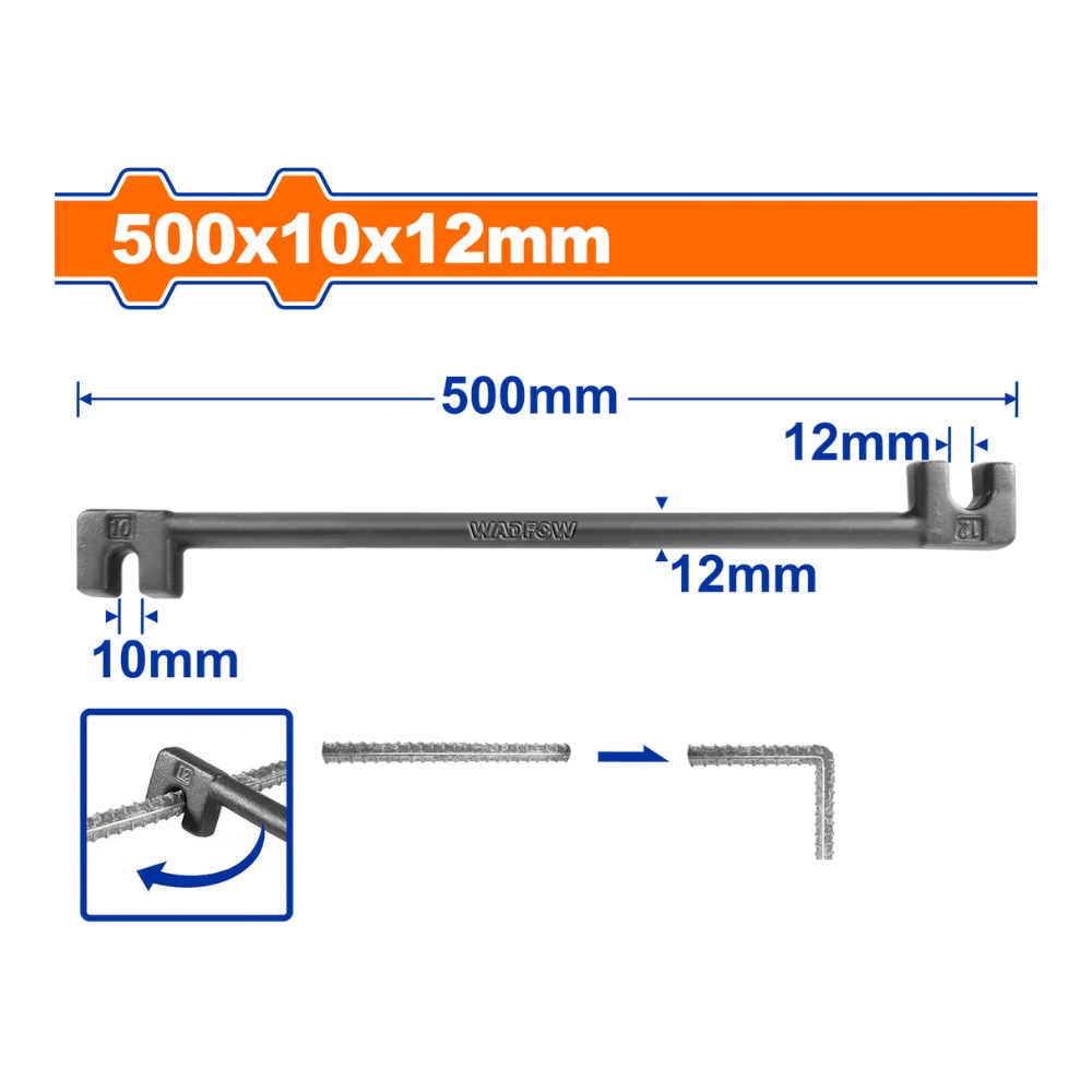 WADFOW Griffe ferrailleur 500 x 10 x 12 mm