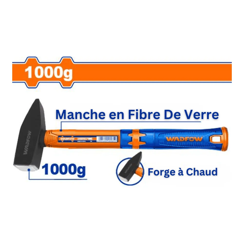 WADFOW Marteau machiniste 1000g manche en fibre