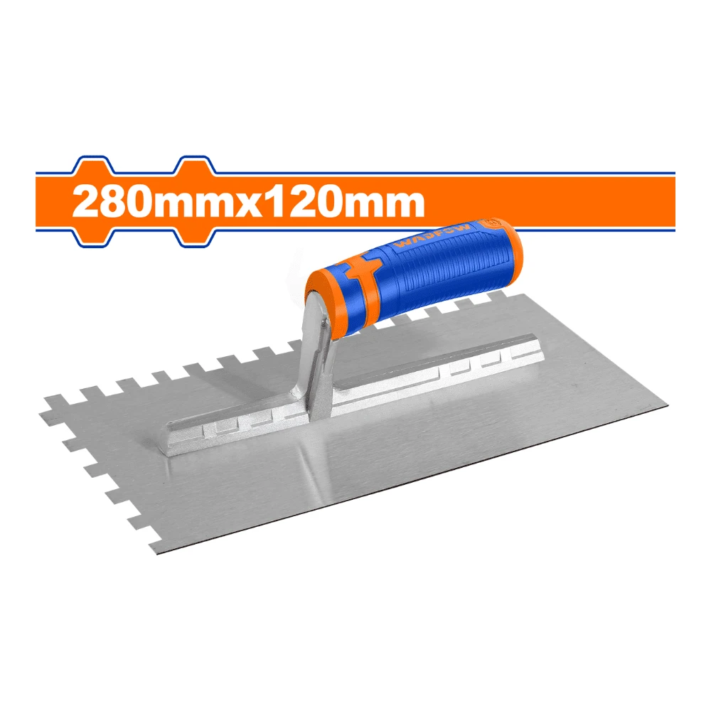 WADFOW Truelle à plâtre avec dents 280 x 120 mm